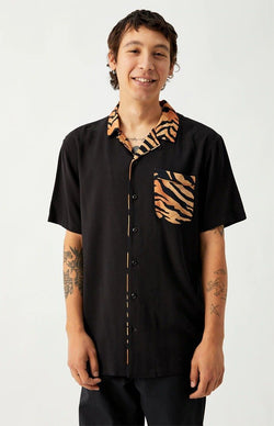 Pajama Short Sleeve Button Up Shirt