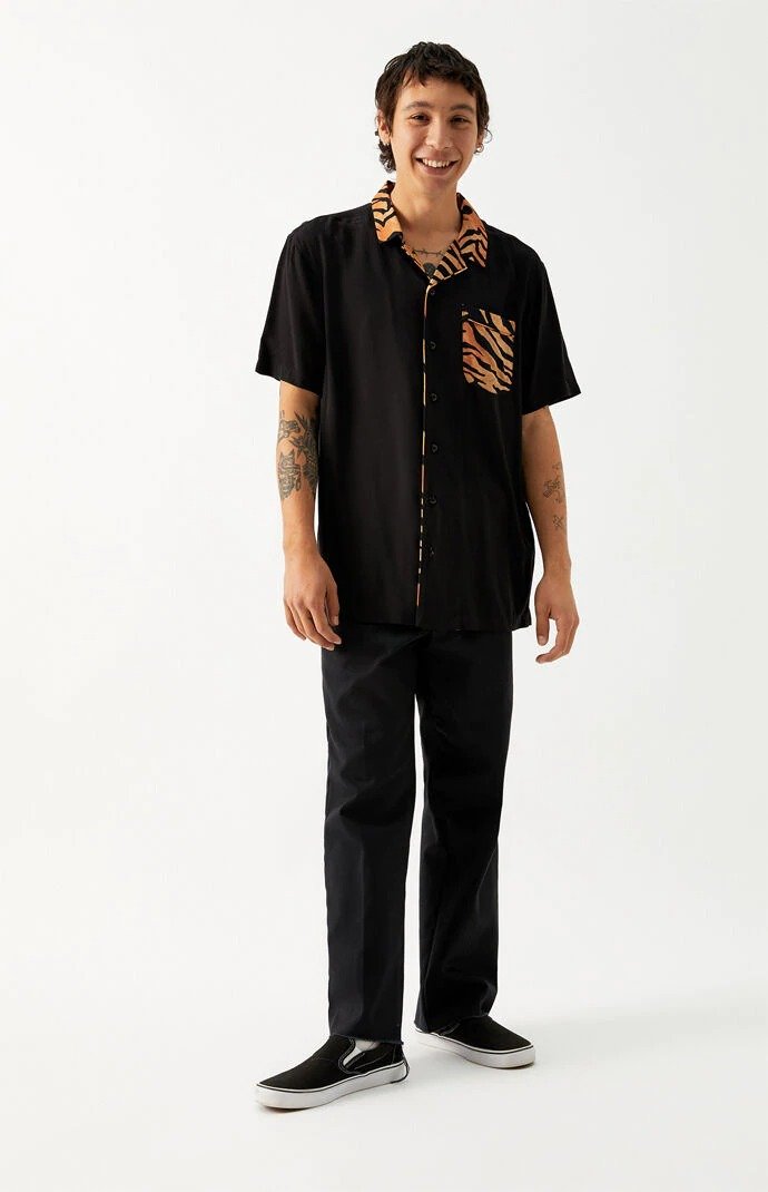 Pajama Short Sleeve Button Up Shirt