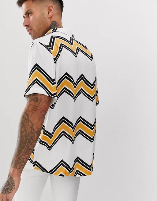 Relaxed Fit Chevron Strip Shirt