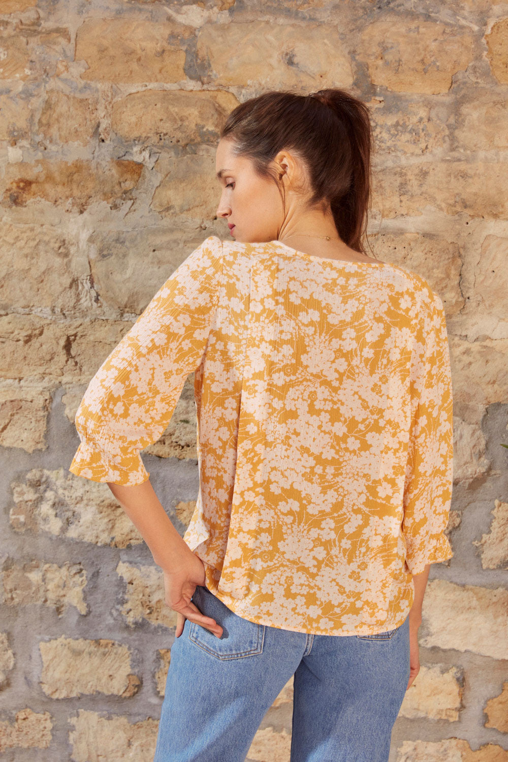 Timelio sunflower blouse