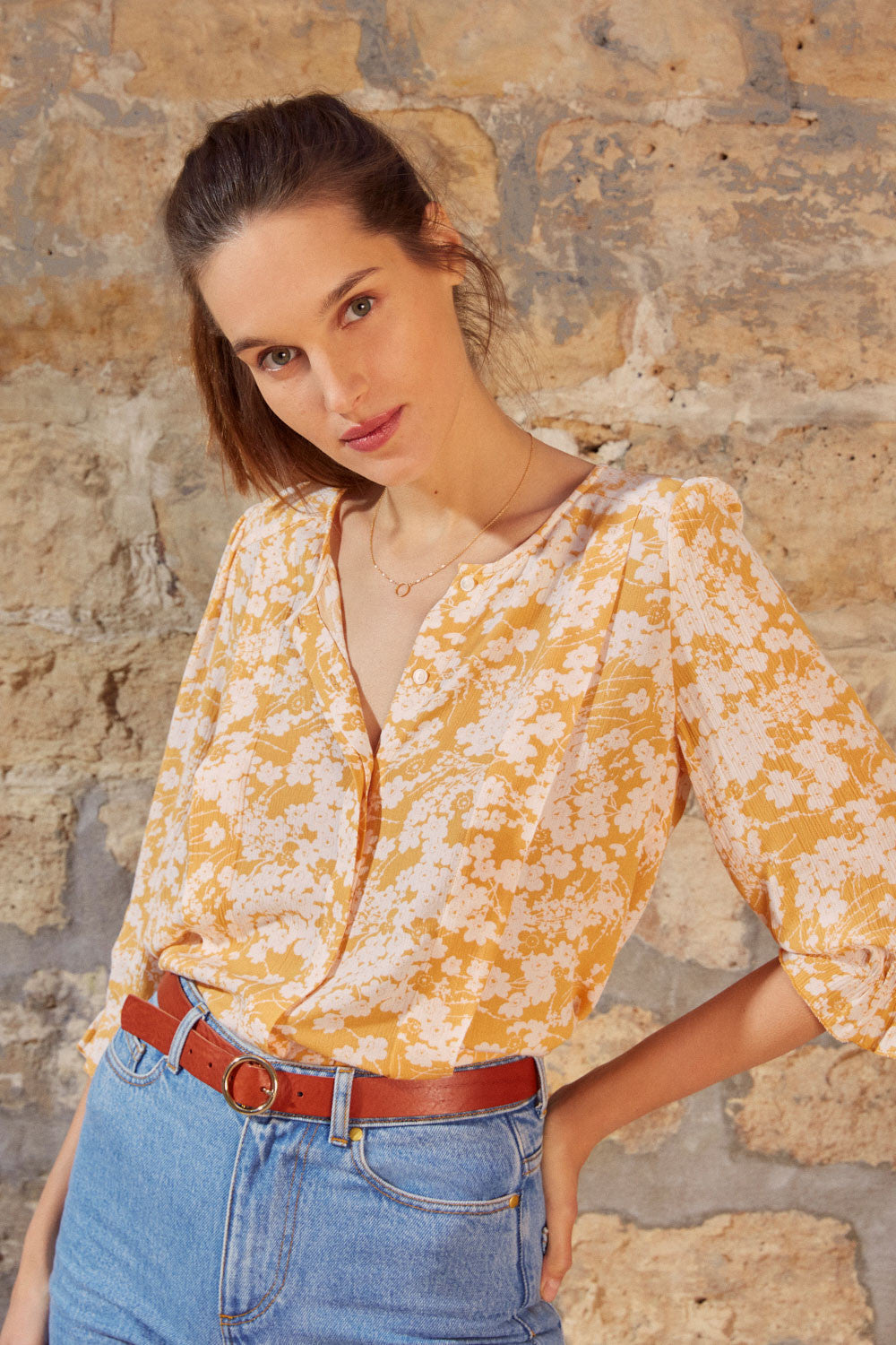 Timelio sunflower blouse