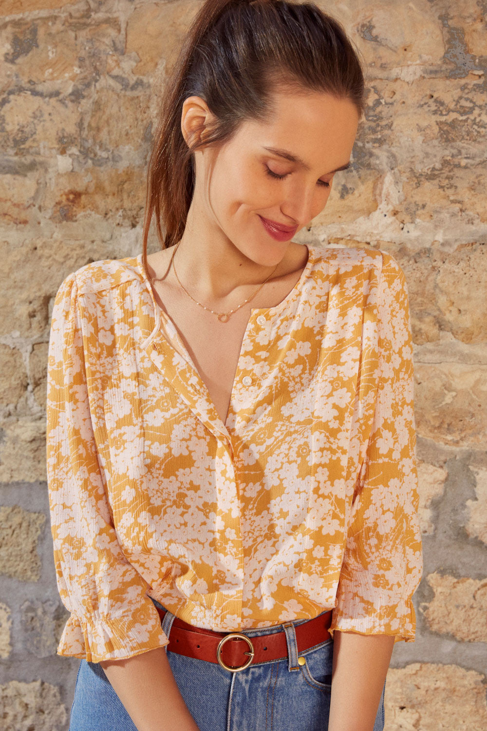 Timelio sunflower blouse