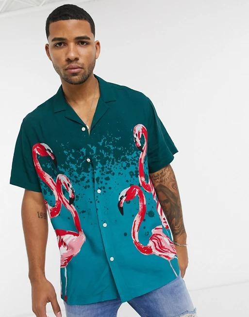 Regular fit Shirt In Placement Flamingo