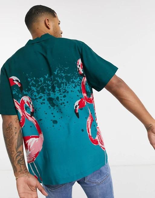 Regular fit Shirt In Placement Flamingo