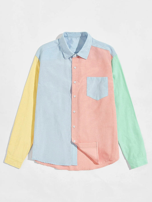 Men Colorblock Shirt