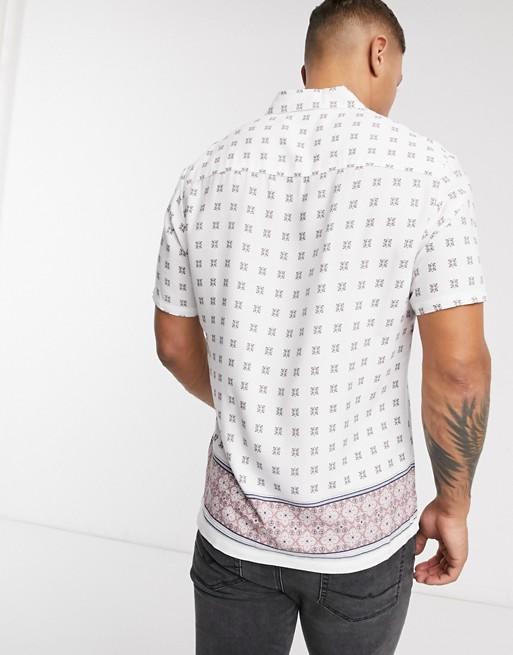 Regular Fit Shirt In Geo Print