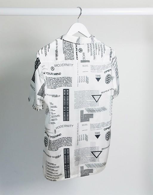 Regular Revere Stain Shirt In Monochrome