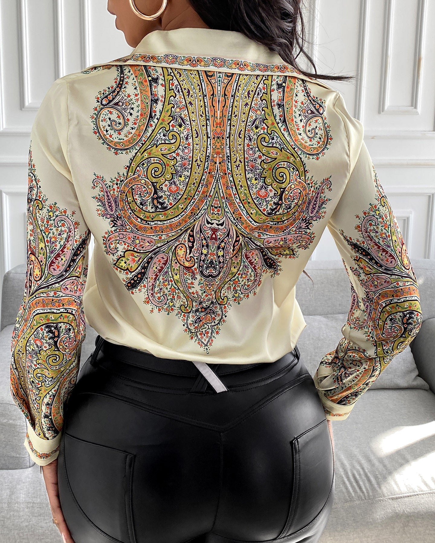 Graphic Print Long Sleeve Casual Shirt