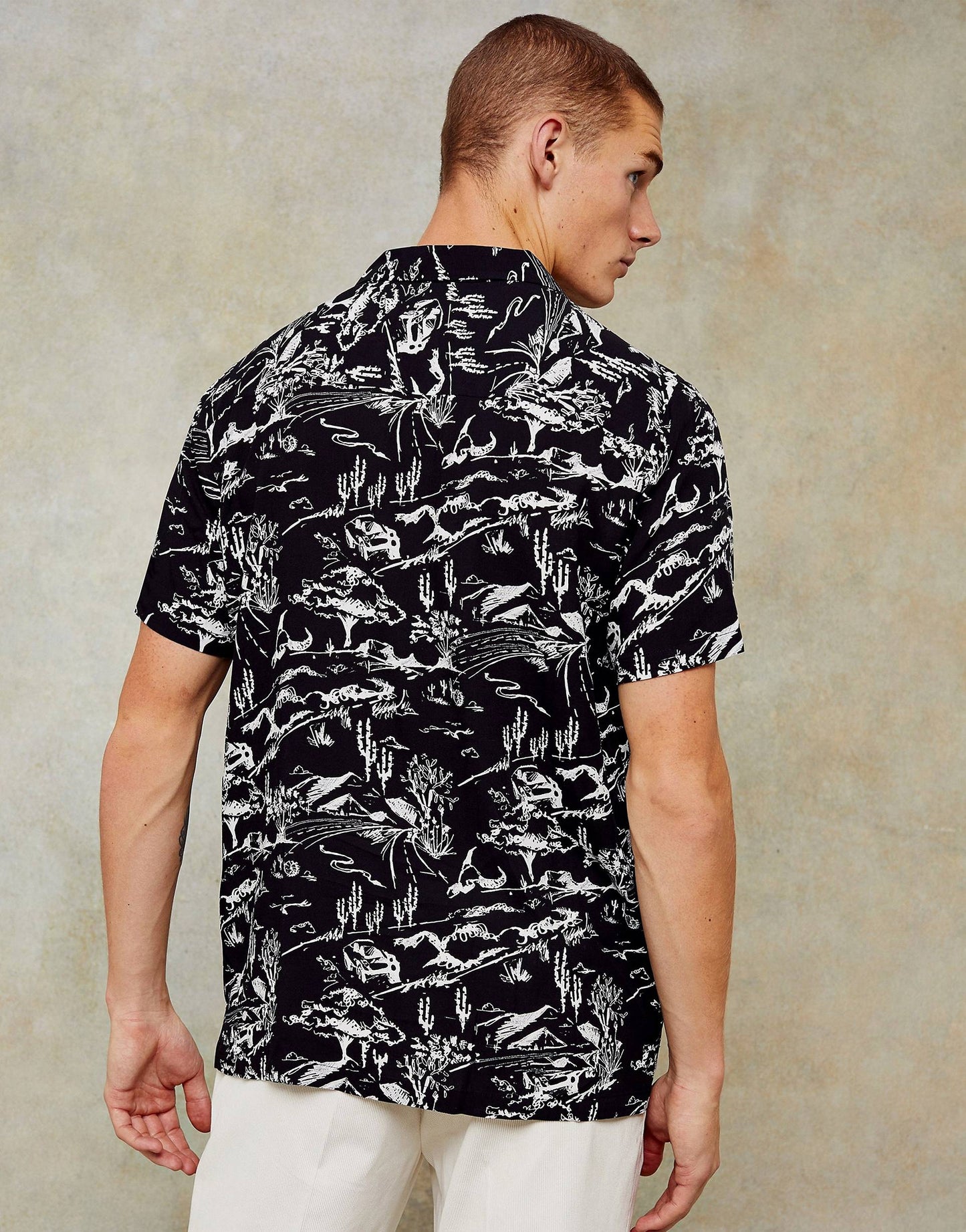 Prairie Print Revere Shirt In Black Color Shirt