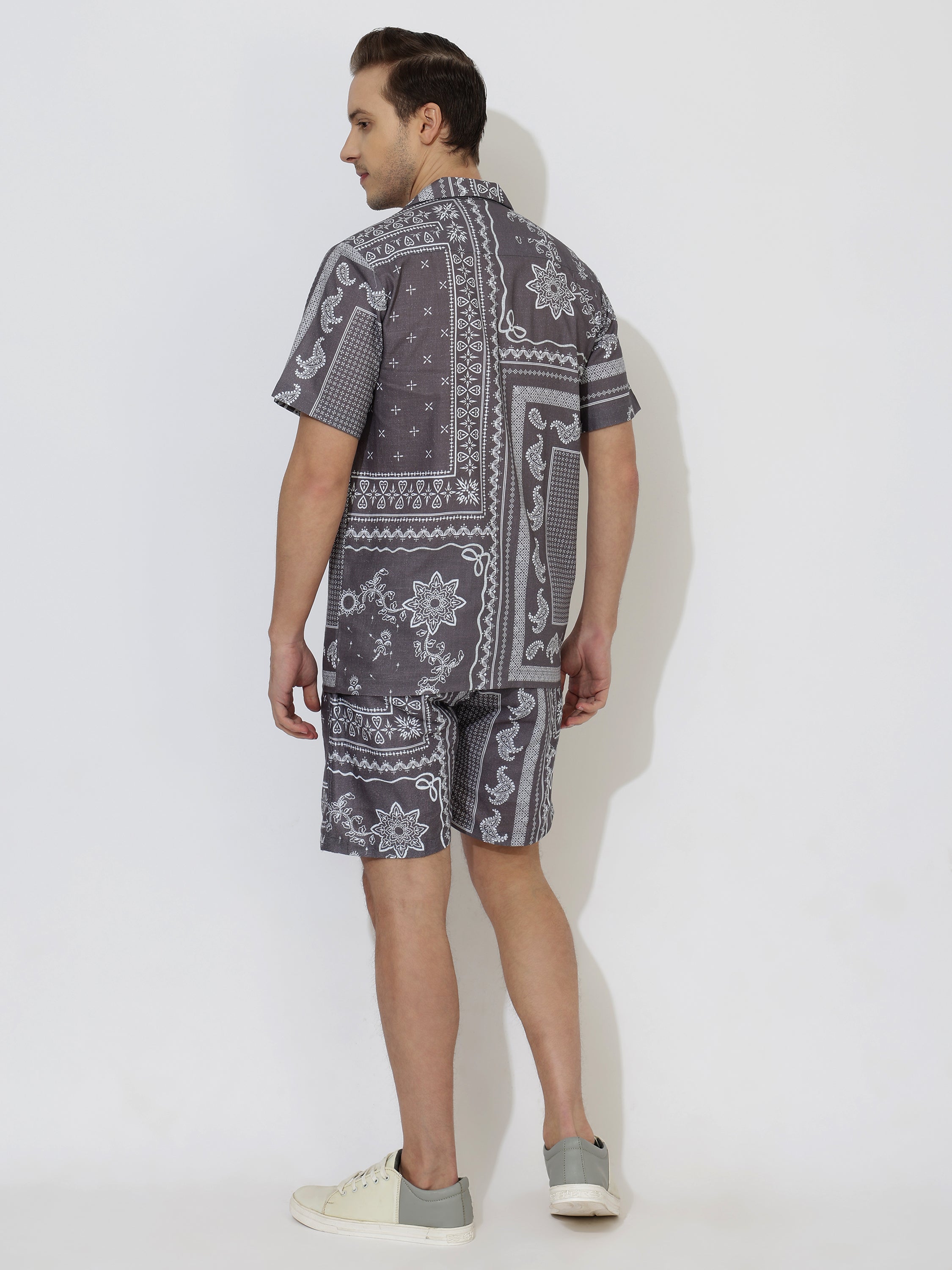 Cherito Linen Men's Shorts Co-Ord Set by Brand Black Jack