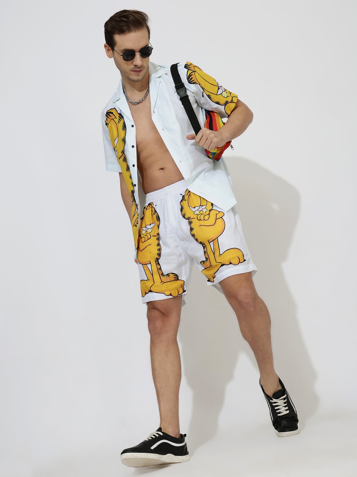 Snoopy Linen Men's Shorts Co-Ord Set by Brand Black Jack