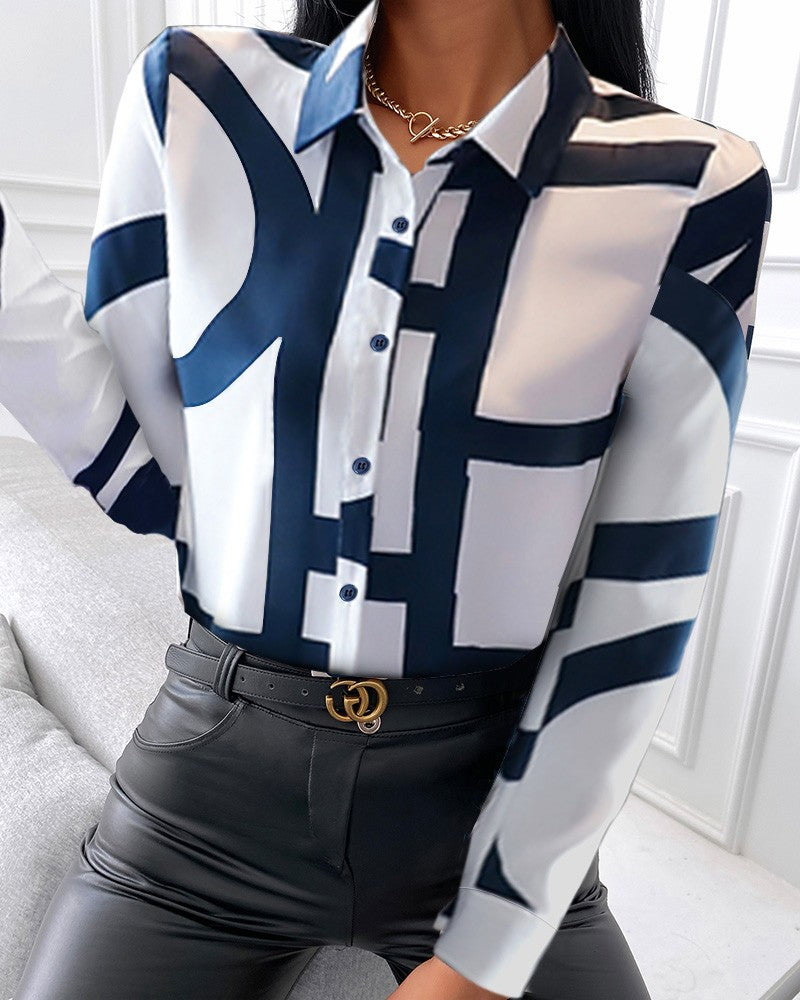 Creative Print Long Sleeve Shirt