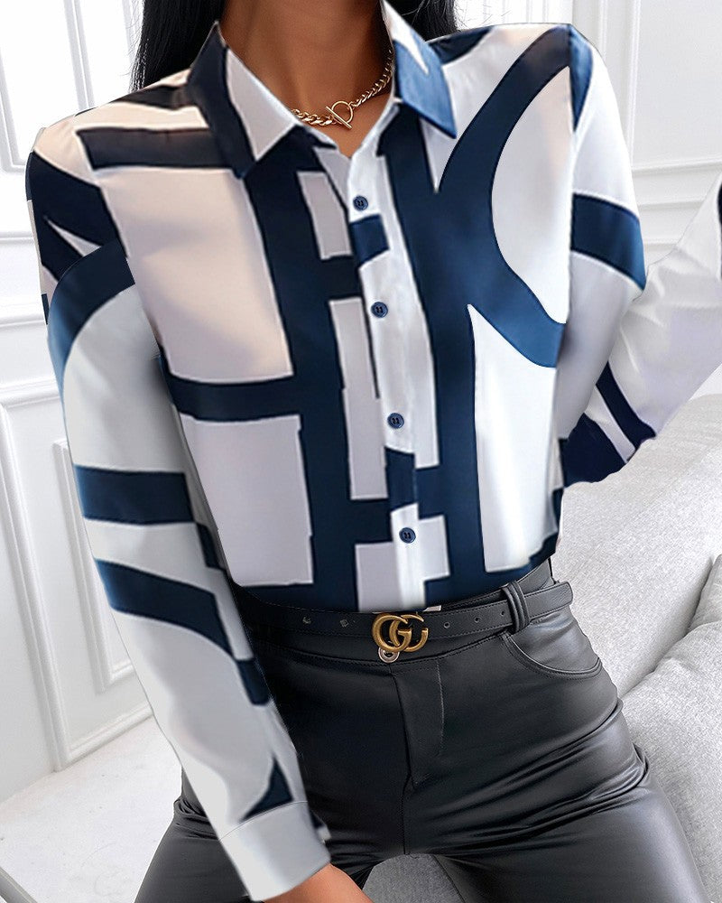 Creative Print Long Sleeve Shirt