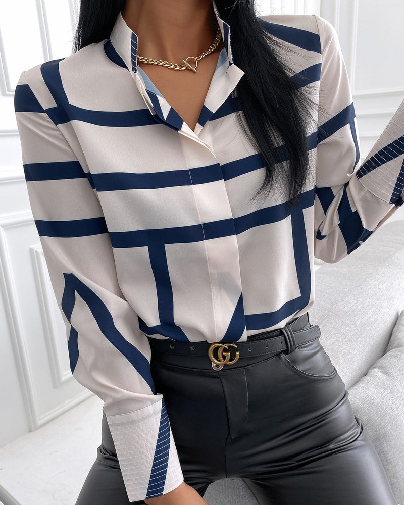 Striped Long Sleeve Casual Shirt