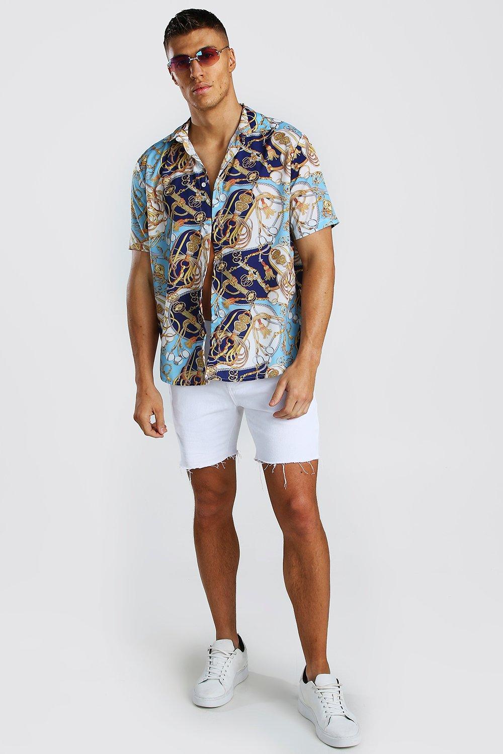 Black Jack_Short Sleeve Shirt In Baroque Print