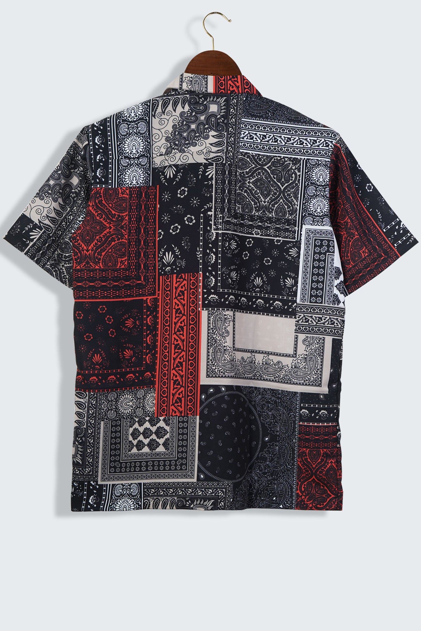 Bandana Patchwork Print Mens Printed Shirts by Black Jack