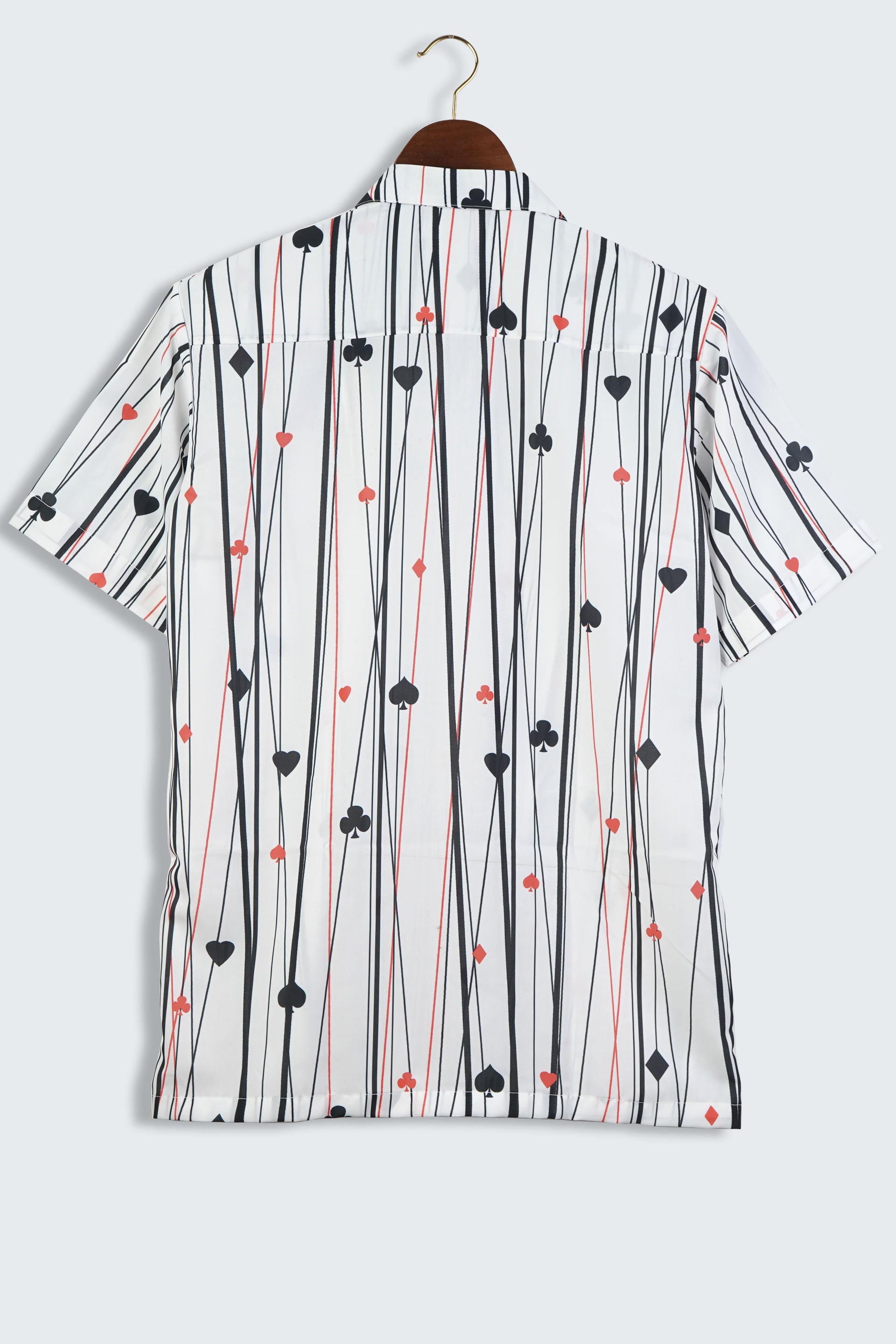 Cuban Abstract poker Print Striped Style Mens Printed Shirt by Black Jack