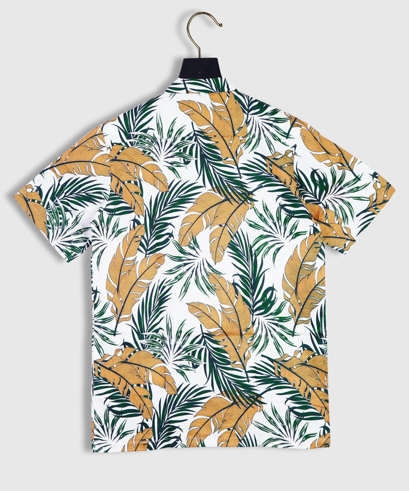 Pure Cotton Leaf Printed Multi Color Shirt For Man By Brand Black Jack