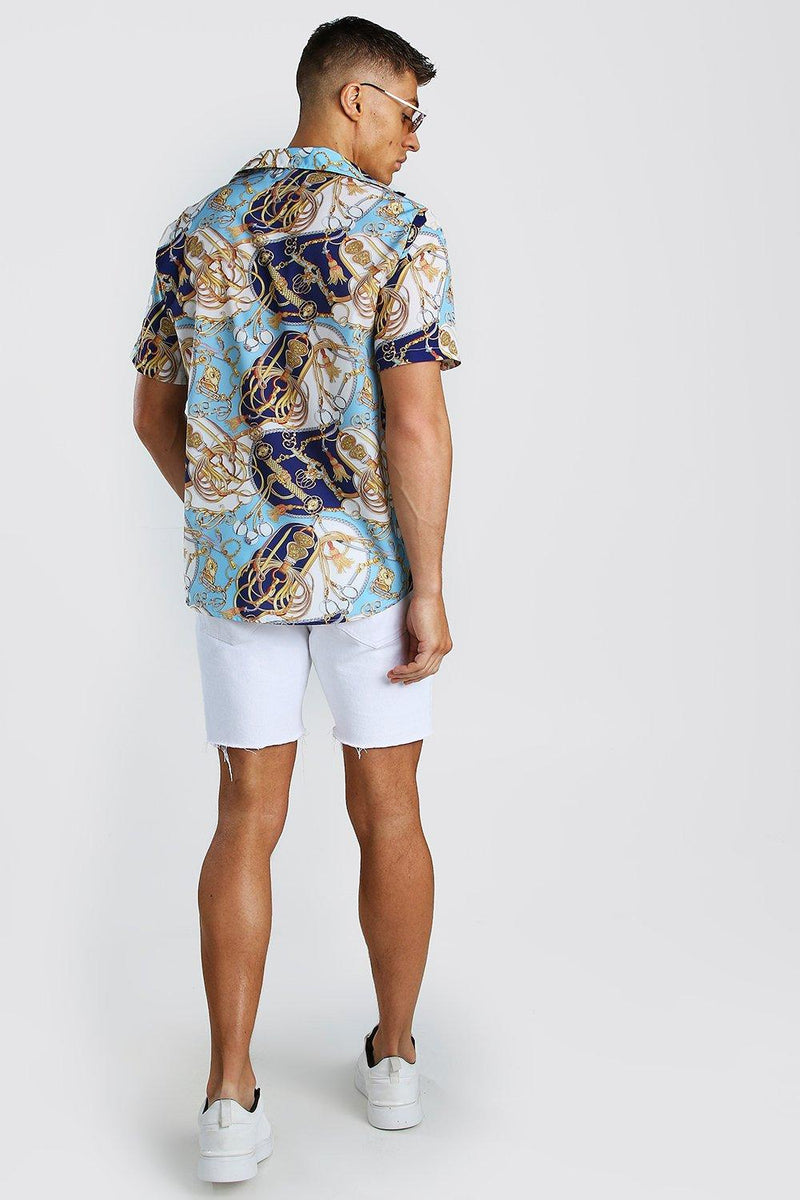 Black Jack_Short Sleeve Shirt In Baroque Print