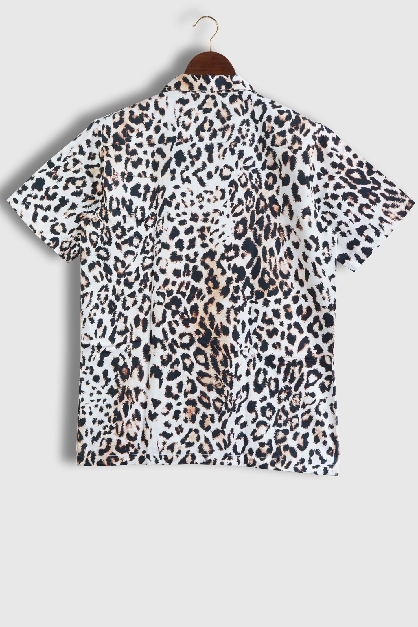 Leopard Pattern Cuban Collar Mens Printed Premium Cotton Shirt by Black Jack