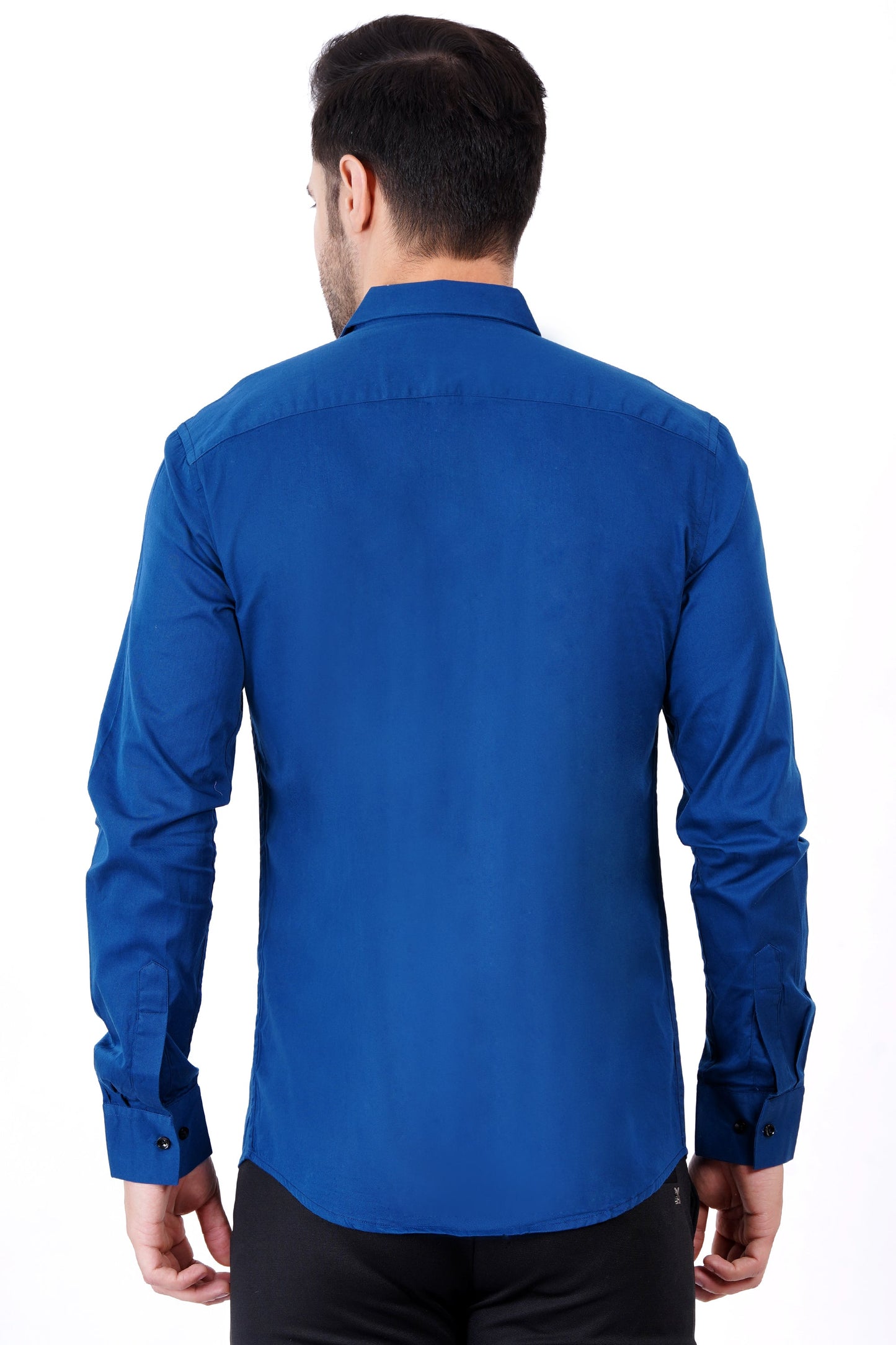 Nevy Blue Color Men's Cotton Shirt Full Sleeve Plain Shirts For Men