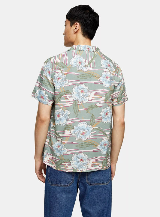 Jade Green Hawaiian Revere Shirt