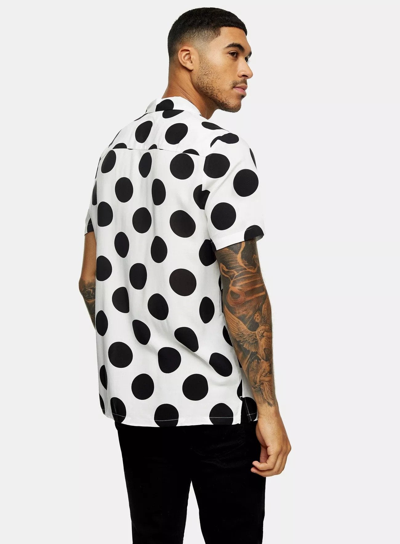 Polka Dot Revere Slim Shirt