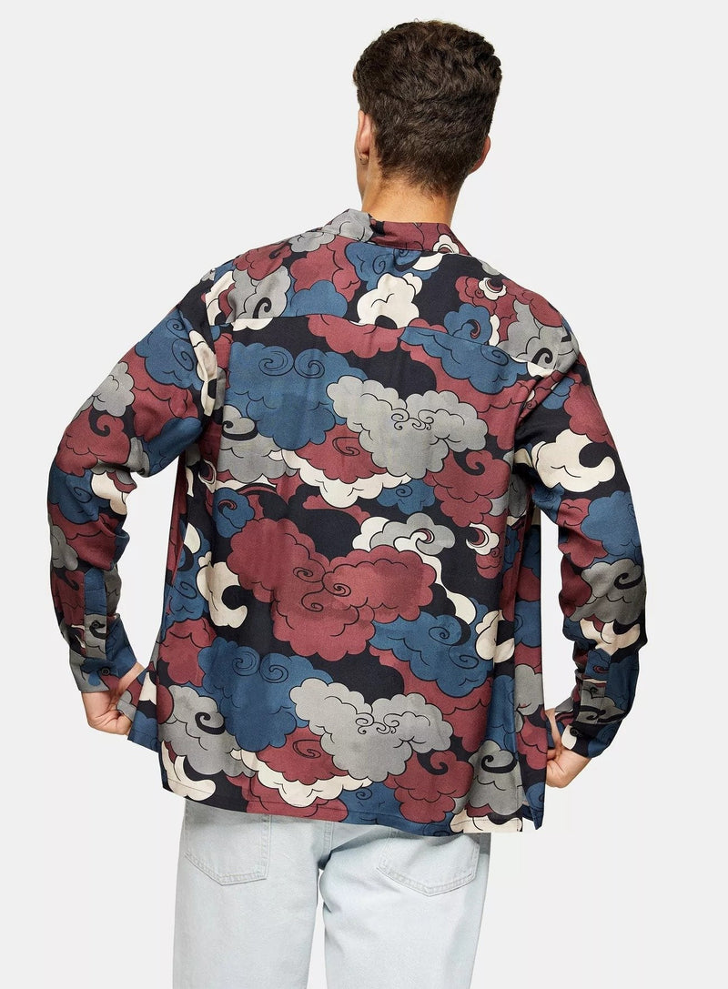 Burgundy Clouds Slim Shirt