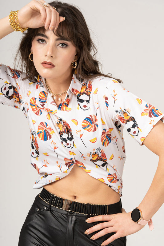 Sketch Havana Women Summer Vibes with Fresh Fruit Print Pure Cotton Women Shirt by Black Jack