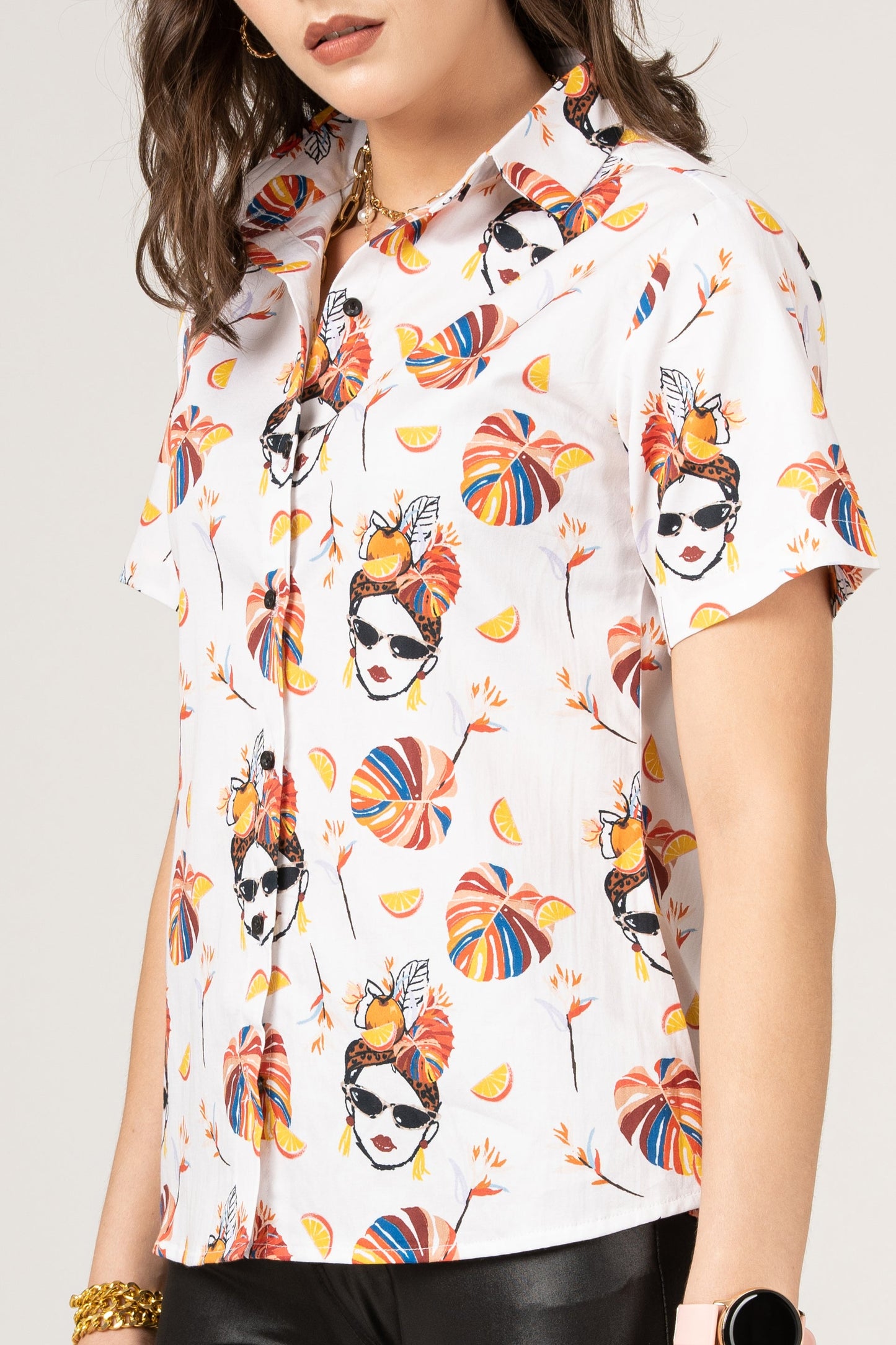 Sketch Havana Women Summer Vibes with Fresh Fruit Print Pure Cotton Women Shirt by Black Jack