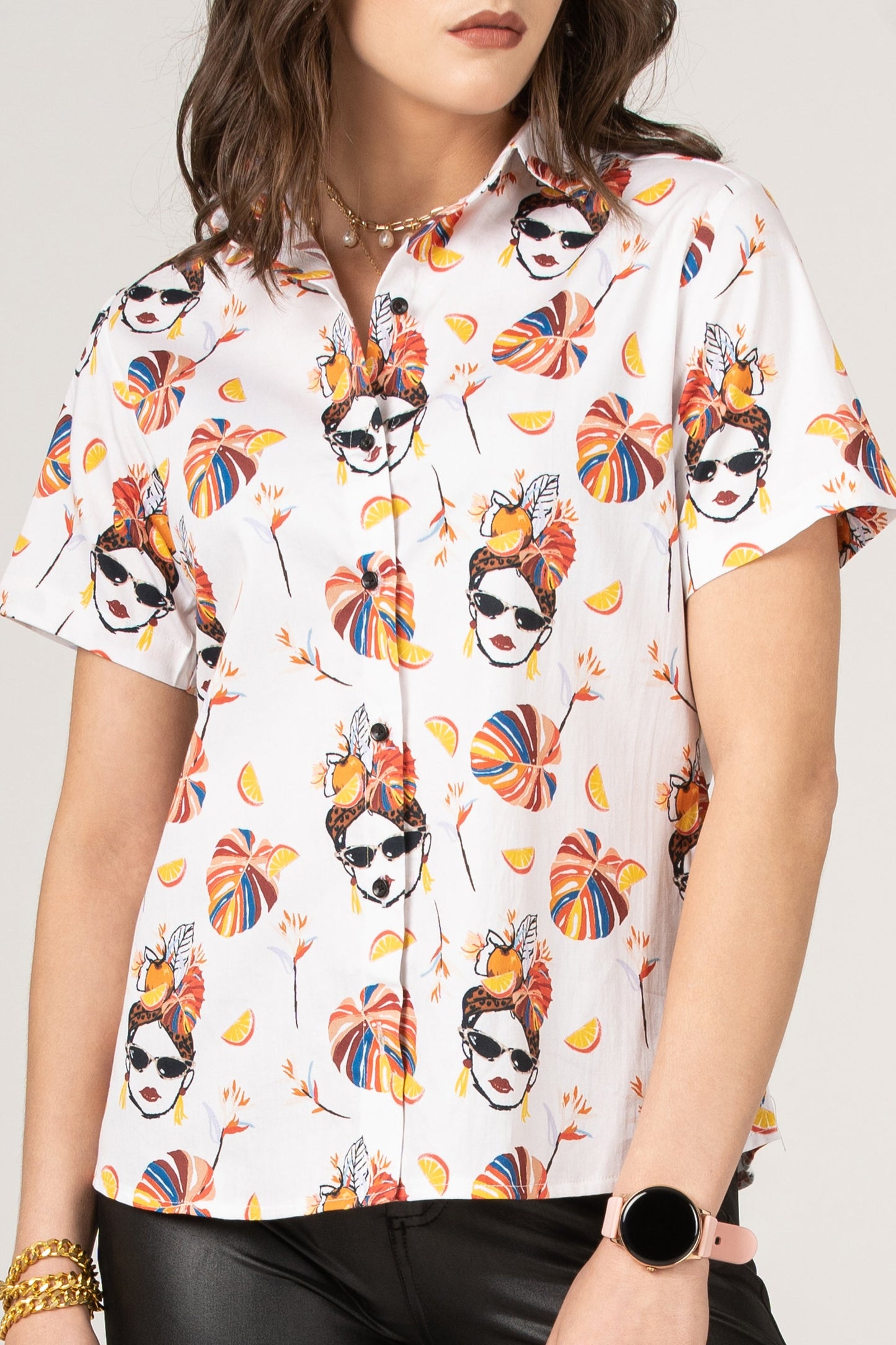 Sketch Havana Women Summer Vibes with Fresh Fruit Print Pure Cotton Women Shirt by Black Jack