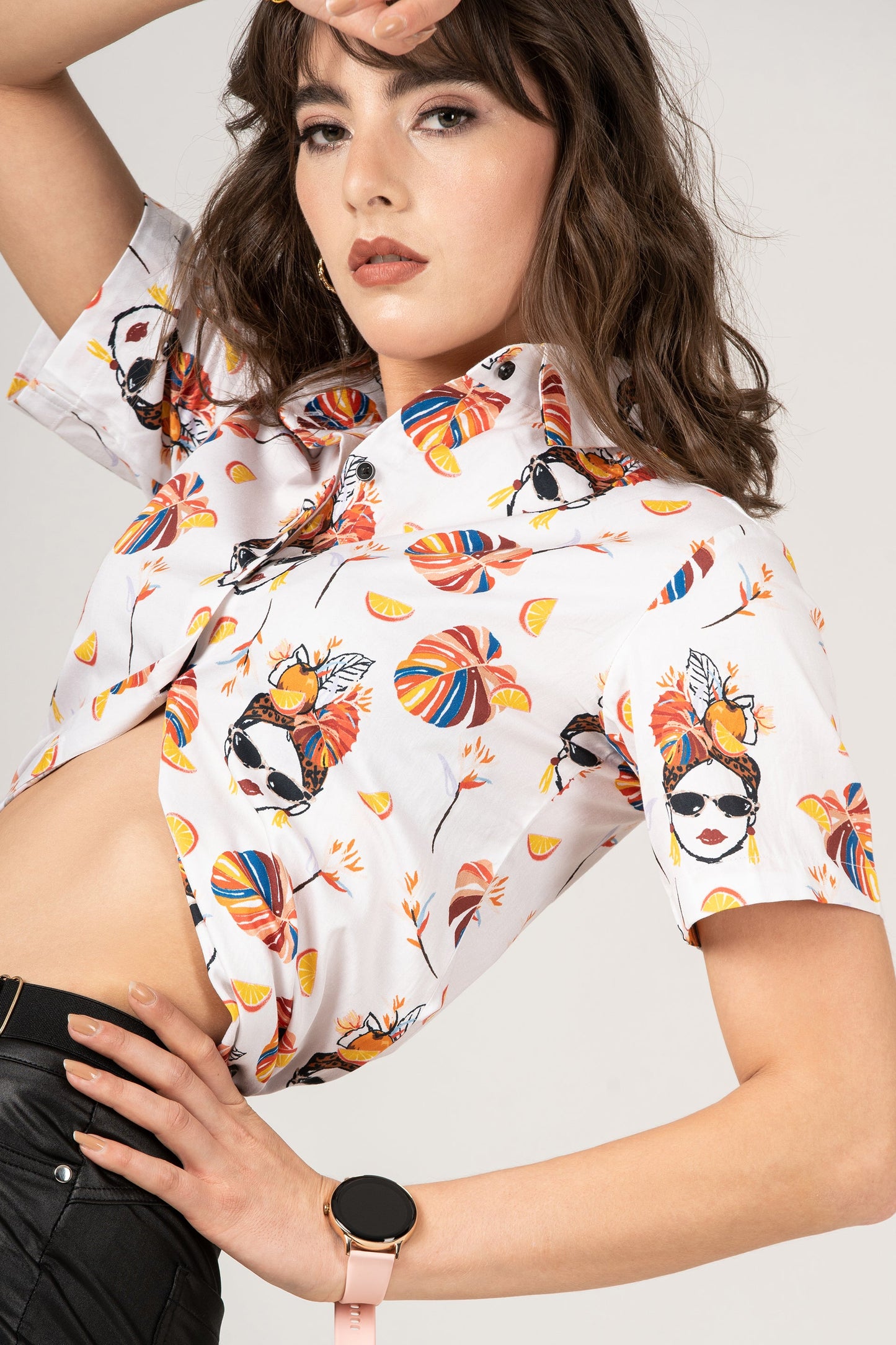 Sketch Havana Women Summer Vibes with Fresh Fruit Print Pure Cotton Women Shirt by Black Jack