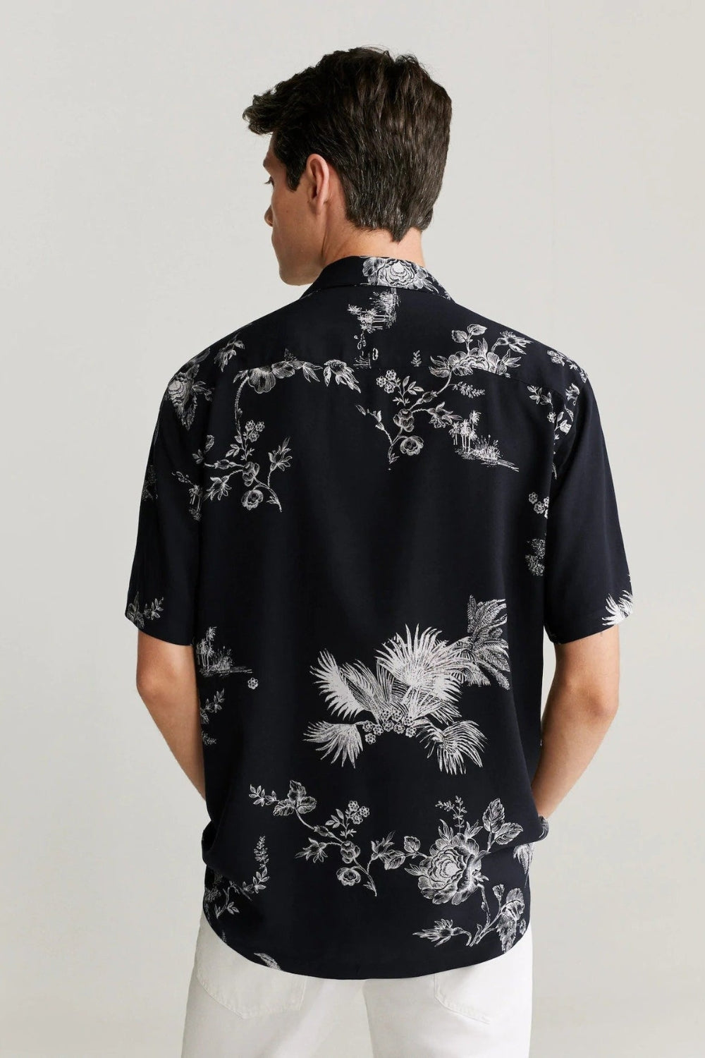 Mens Premium Cotton Hawaiian Flowy Shirt By Brand Black Jack