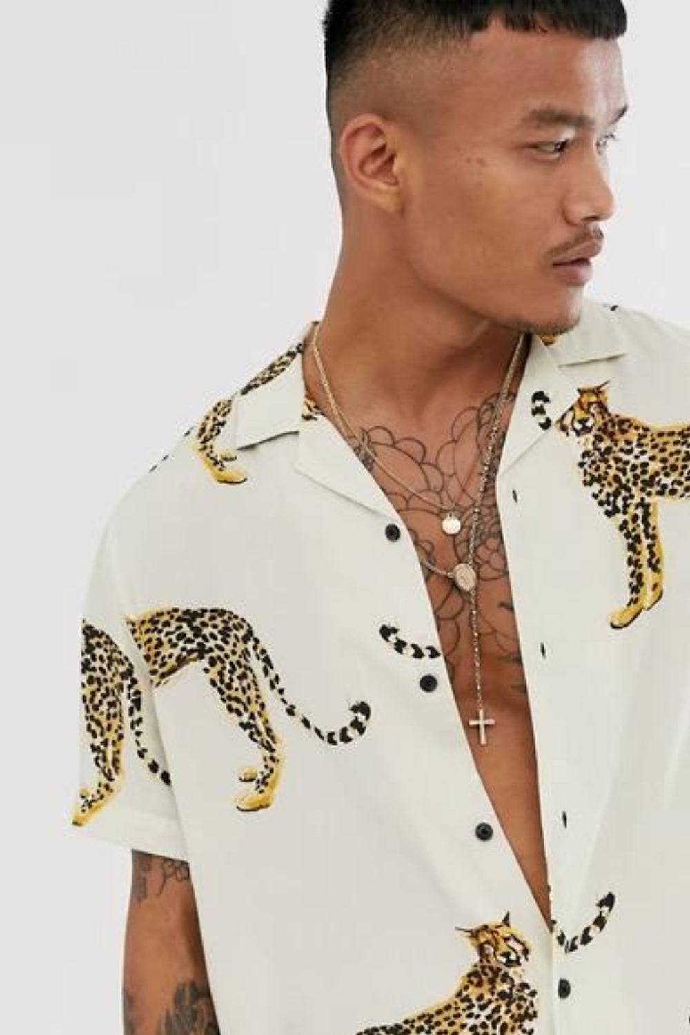 Cheetah Print Mens Premium Cotton Shirt by Brand Black Jack