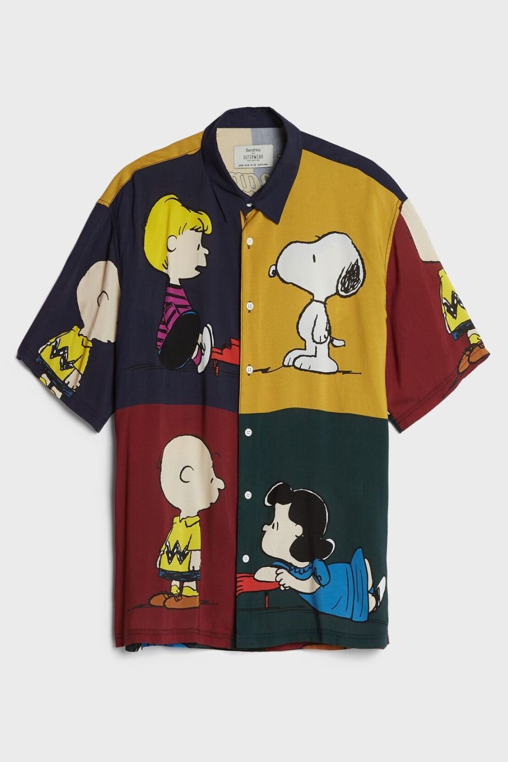 Snoopy Print Half Sleeve Shirt By  Black Jack