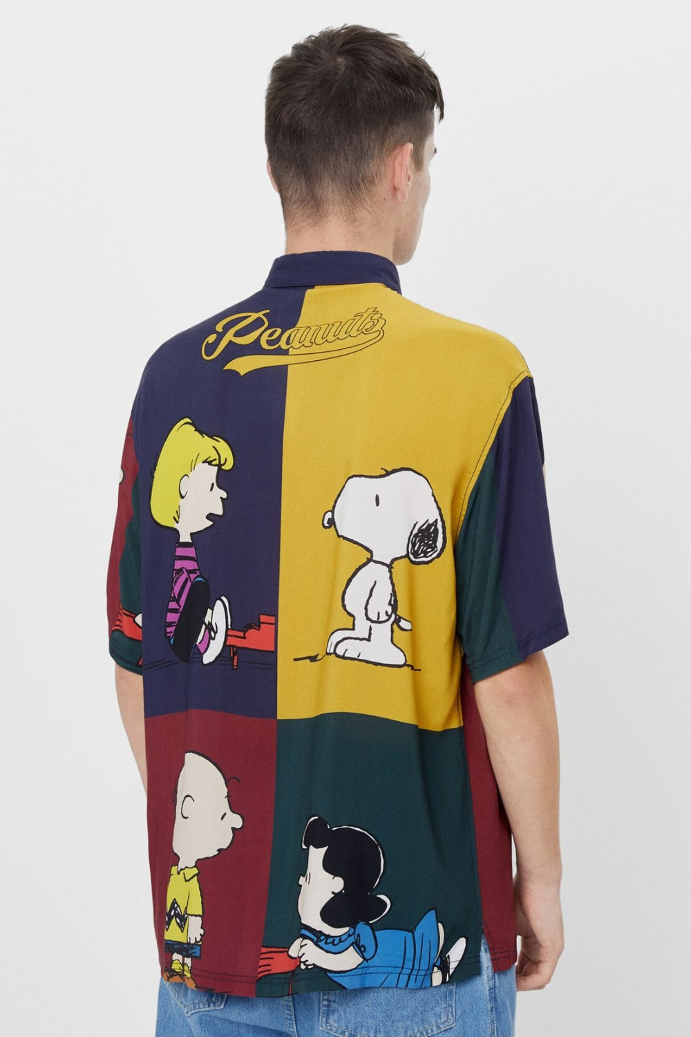 Snoopy Print Half Sleeve Shirt By  Black Jack