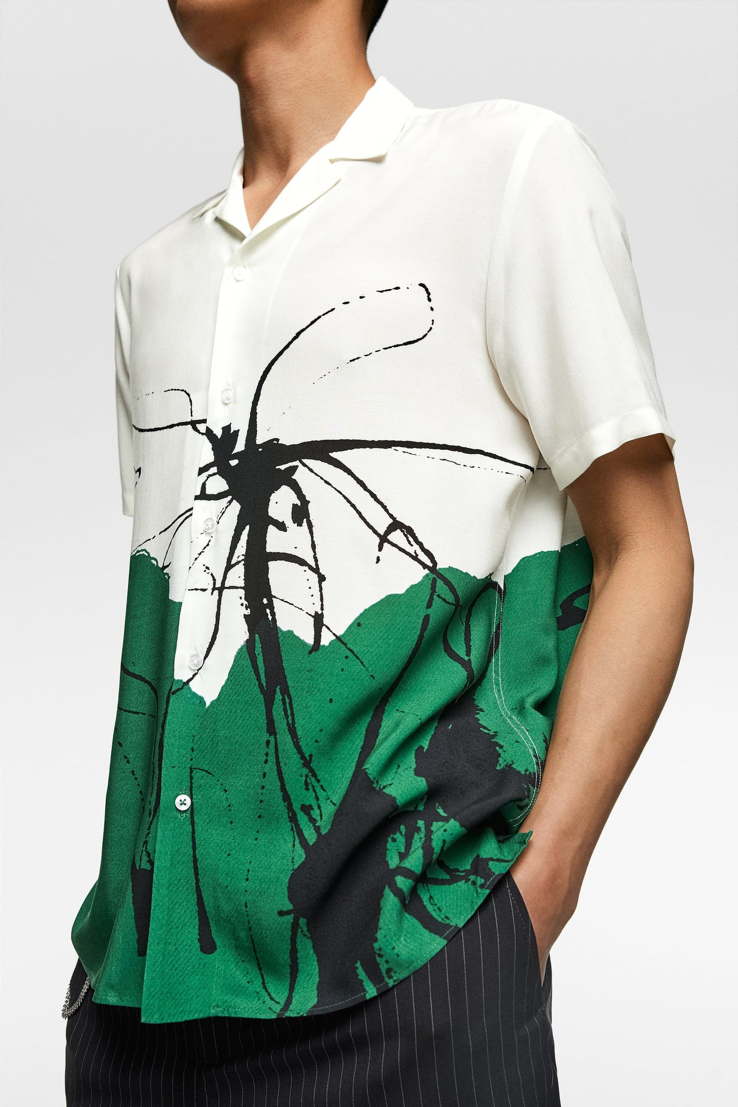 ABSTRACT COLOUR PRINT HALF SLEEVE SHIRT