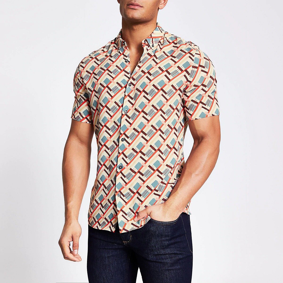 Geo Printed Slim Fit Shirt